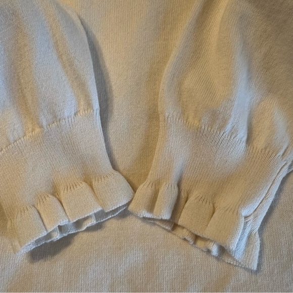 J.CREW RHINESTONE ruffle sweater with shoulder button ivory S(a2 - Picture 11 of 14